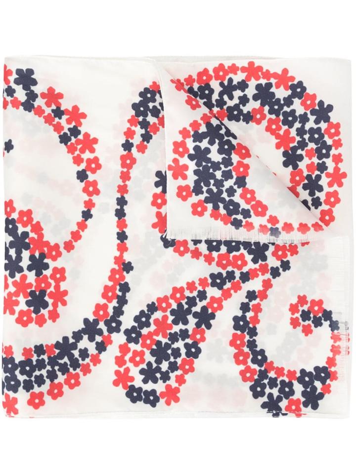 Jejia Floral Print Scarf - White