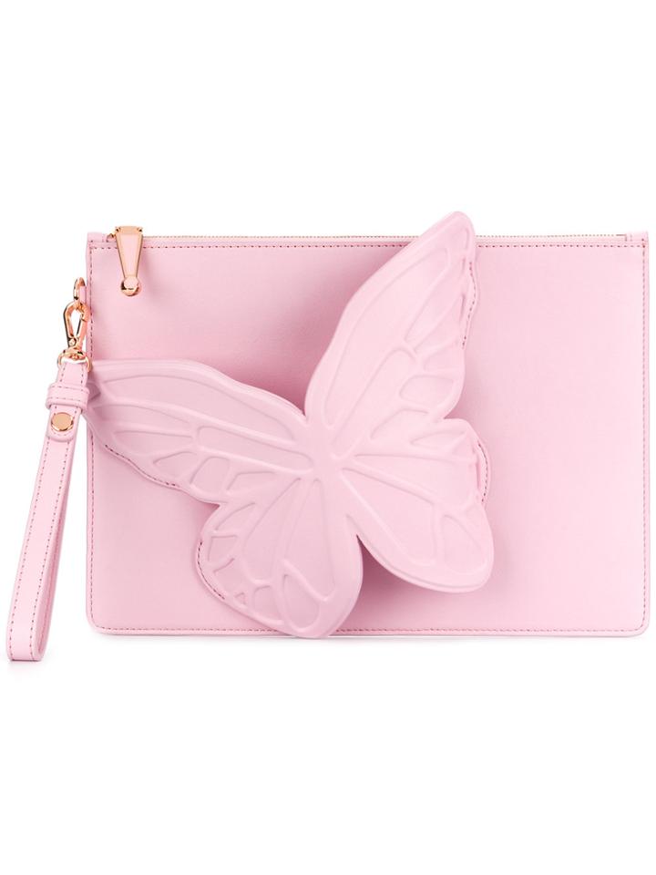 Sophia Webster Flossy Butterfly Clutch - Pink & Purple