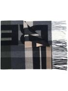 Dsquared2 Checked Logo Scarf - Grey