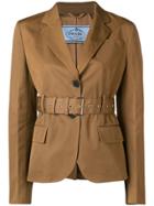 Prada Belted Jacket - Brown