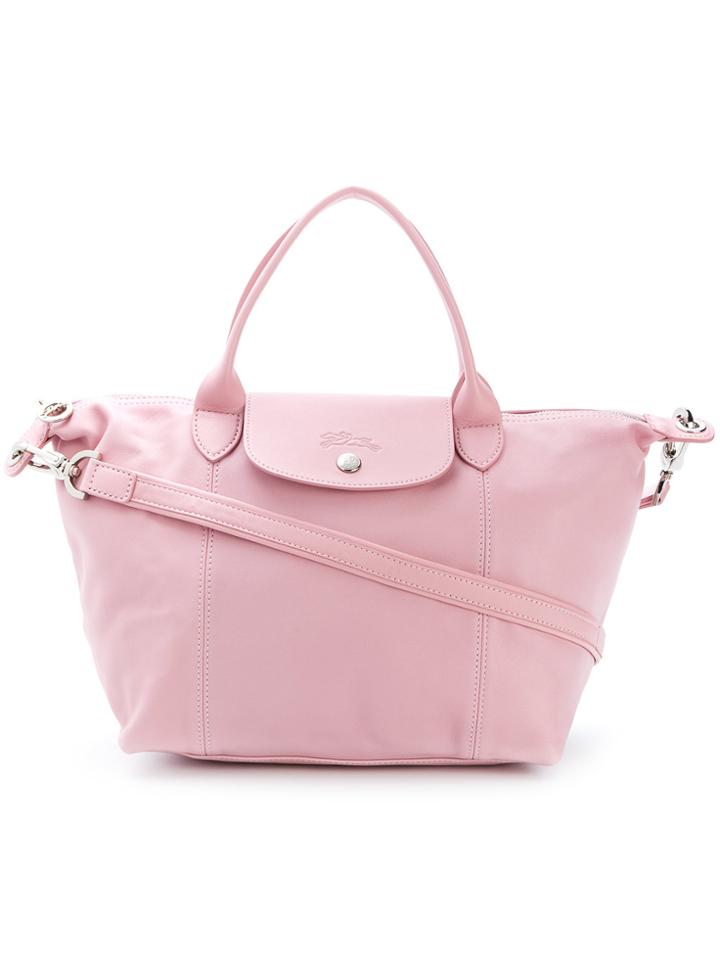 Longchamp Foldover Top Tote Bag - Pink & Purple