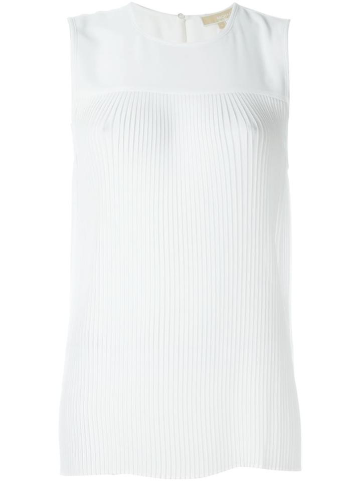 Michael Michael Kors Pleated Tank Top, Women's, Size: Small, White, Polyester