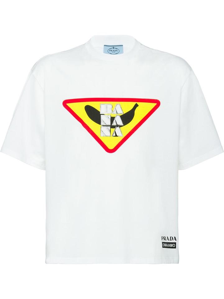 Prada Print Jersey T-shirt - White