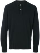 Eleventy Classic Long Sleeve Polo Shirt - Black
