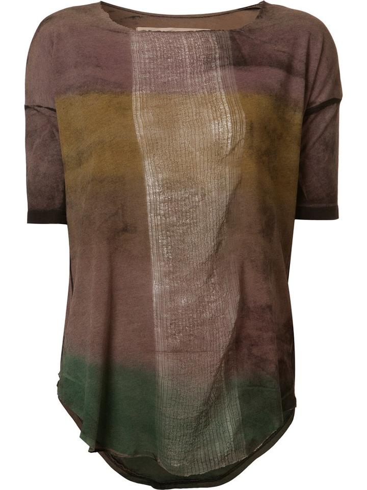Raquel Allegra Gradient T-shirt, Women's, Size: Medium, Brown, Cotton/polyester