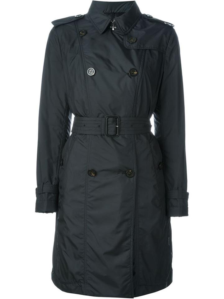 Moncler Padded Trench Coat, Women's, Size: 2, Blue, Feather Down/polyester/polyamide