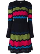 M Missoni Zig Zag Knit Dress, Women's, Size: 40, Black, Cotton/polyamide/polyester/wool