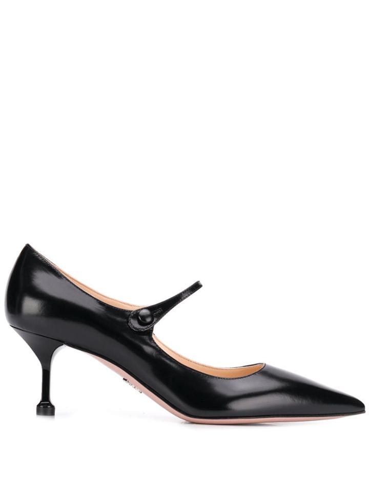 Prada Structured Heel Pumps - Black