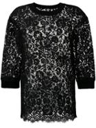 Dolce & Gabbana Lace Top, Women's, Size: 44, Black, Cotton/viscose/polyamide/silk