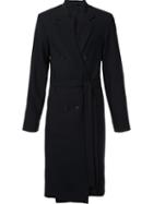 Ann Demeulemeester Double Breasted Coat, Men's, Size: Large, Black, Cotton/nylon/rayon/virgin Wool