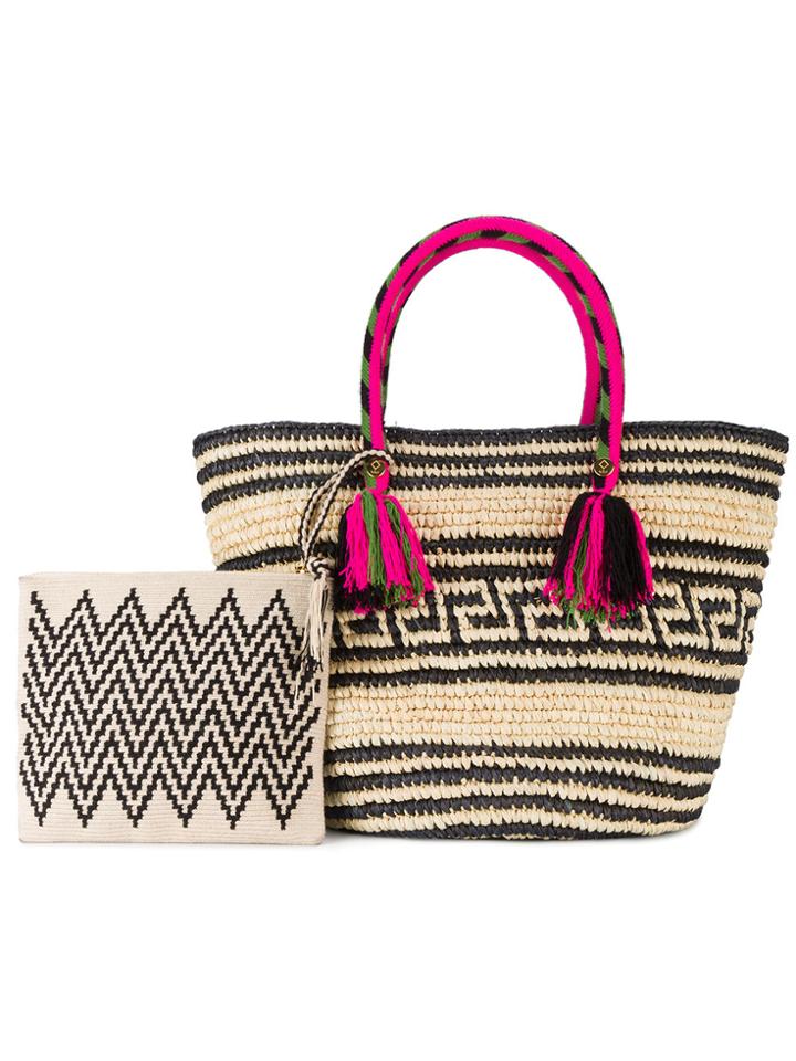 Yosuzi Kolet Woven Tote With Pouch - Black