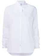 Rosie Assoulin Ruched Sleeves Shirt, Women's, Size: Medium, White, Cotton