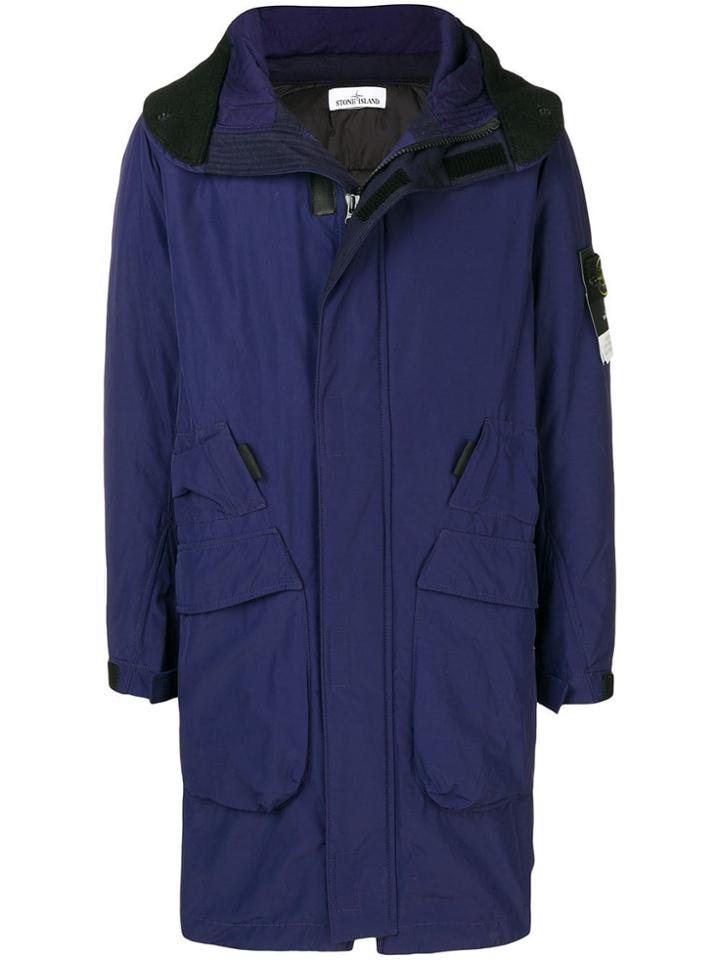 Stone Island Oversized Parka Coat - Purple