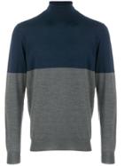Drumohr Bicolour Turtleneck Sweater - Blue