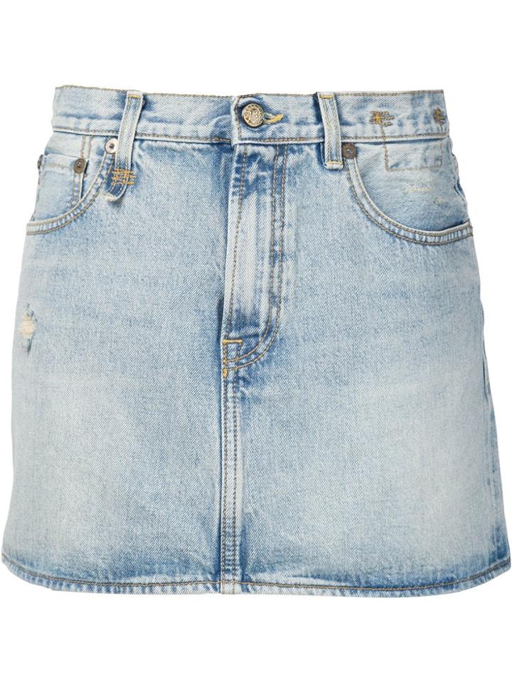 R13 Denim Mini Skirt - Blue
