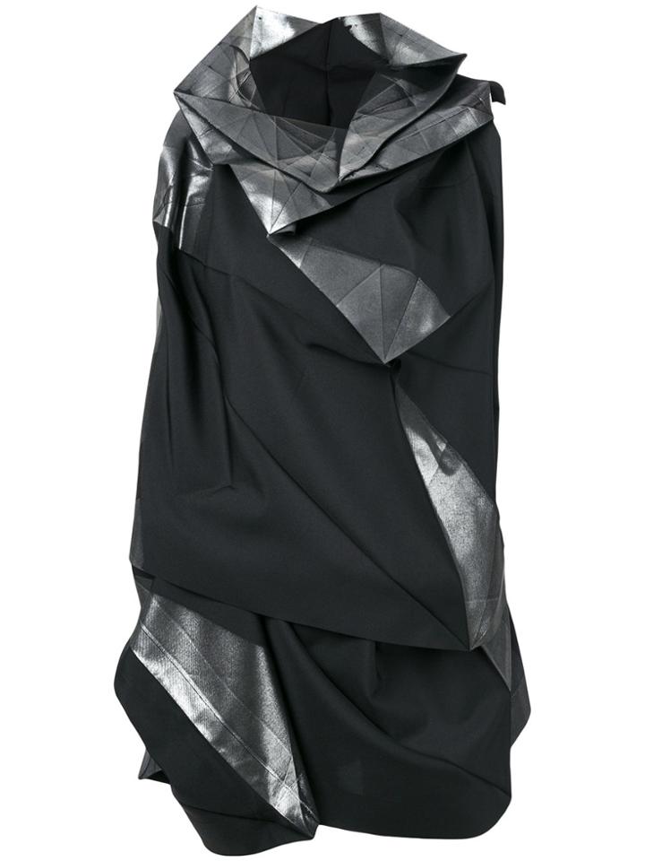 Issey Miyake Colour Block Asymmetric Tiered Mini Dress - Black