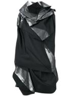 Issey Miyake Colour Block Asymmetric Tiered Mini Dress - Black