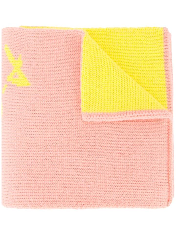 Tibi Double Jacquard Scarf - Pink & Purple