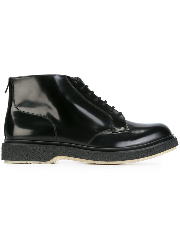 Adieu Paris Lace Up Boots - Black