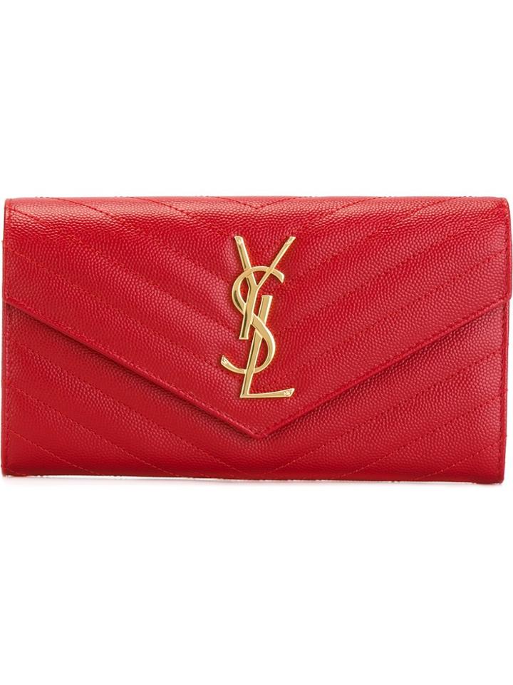 Saint Laurent 'monogram' Wallet - Red