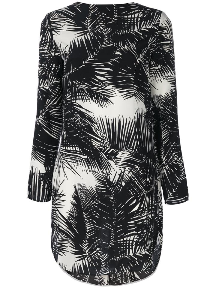 Theory Palm Print Tie Back Dress - Black