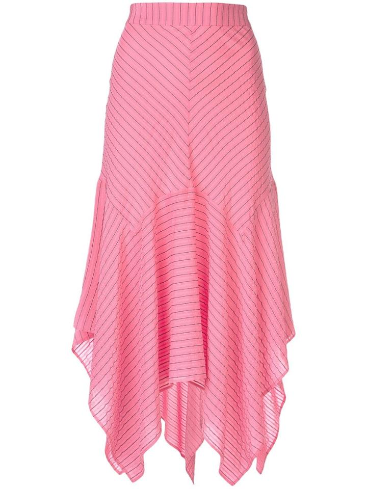 Ganni Striped Handkerchief Skirt - Pink & Purple
