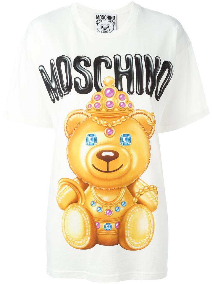 Moschino Crowned Bear T-shirt, Women's, Size: Xs, White, Cotton