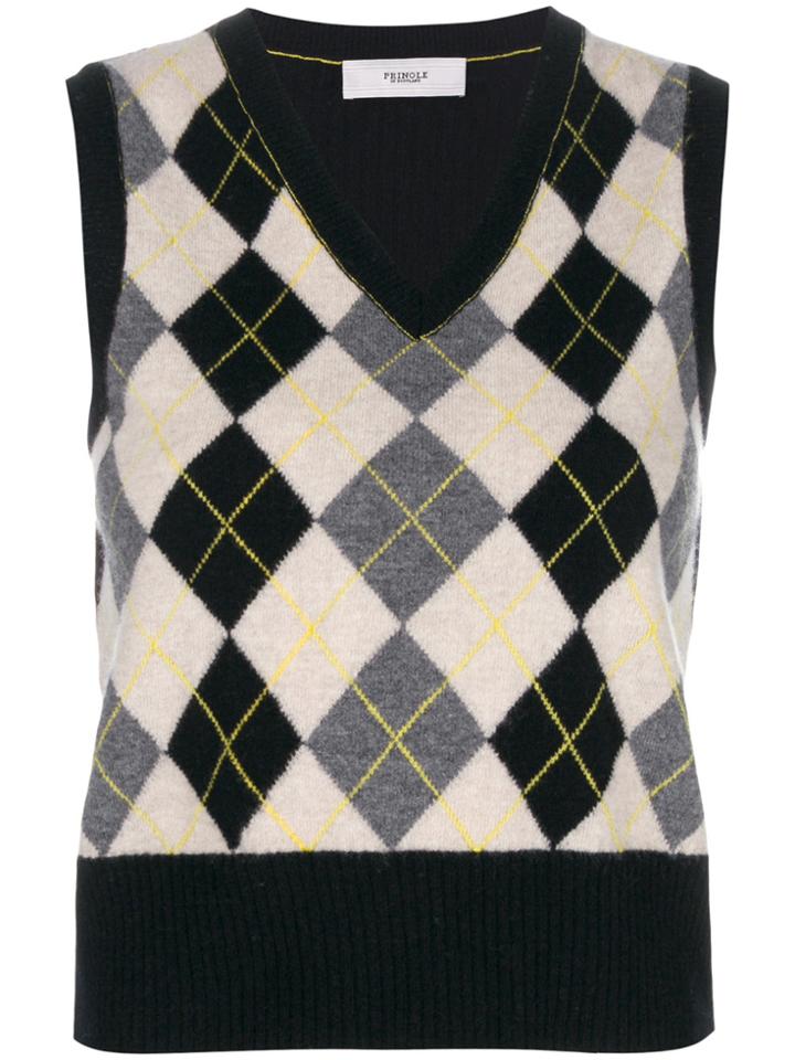 Pringle Of Scotland Argyle Sleeveless Sweater - Grey