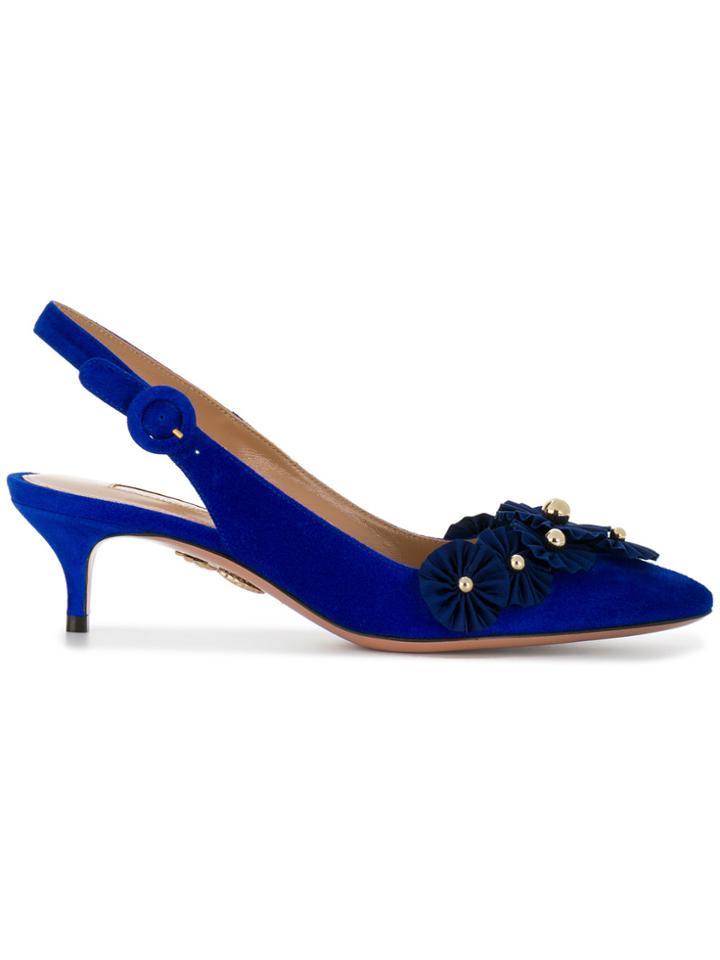Aquazzura Exotic Slingback Pumps - Blue