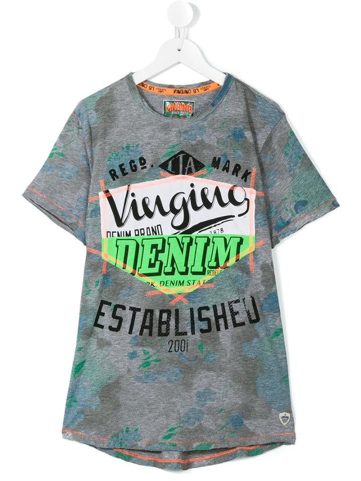 Vingino - Neon Detailing T-shirt - Kids - Cotton/viscose - 16 Yrs, Grey