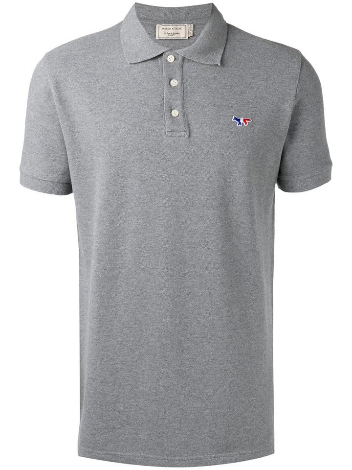 Maison Kitsuné Slim-fit Polo Shirt, Men's, Size: Xl, Grey, Cotton