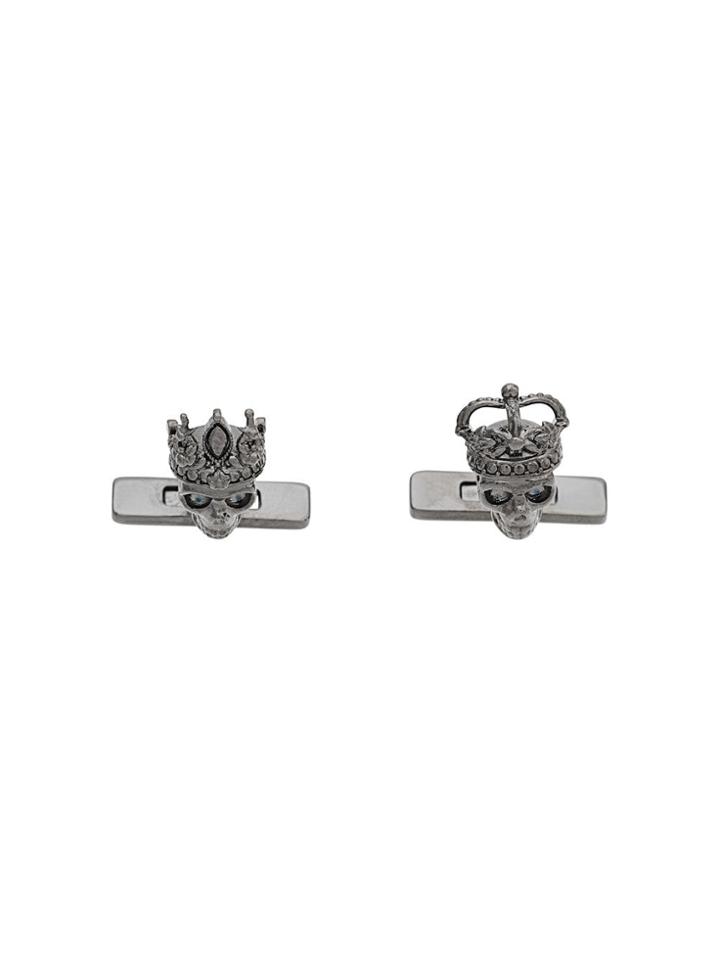 Alexander Mcqueen Skull Motif Cufflinks - Silver