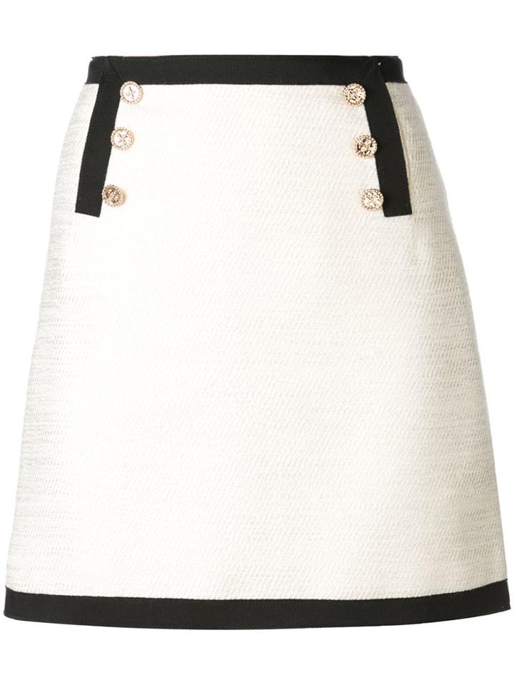 Edward Achour Paris Tweed Mini Skirt - White