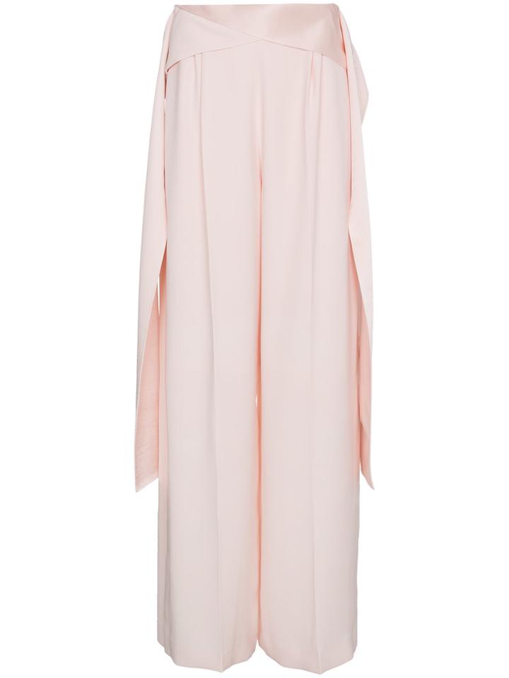 Adeam High Waisted Panel Wide-leg Trousers - Pink & Purple