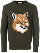 Maison Kitsuné Fox Crew Neck Sweater - Brown