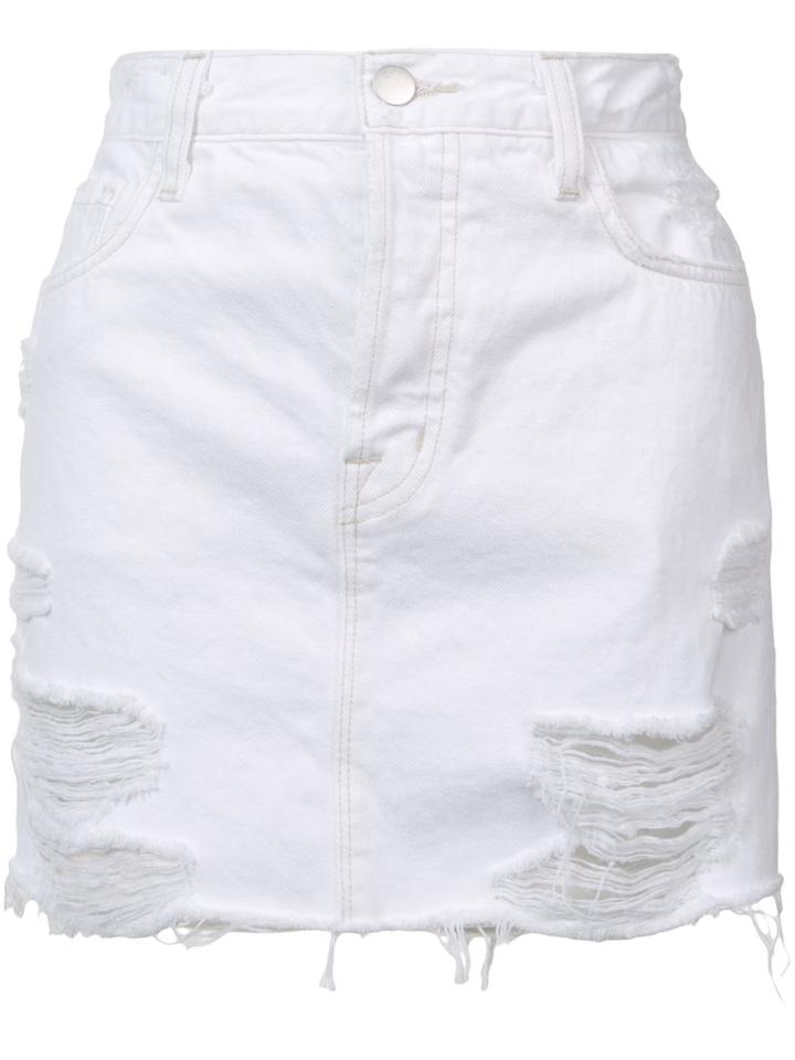 J Brand - Short Denim Skirt - Women - Cotton - 24, White, Cotton