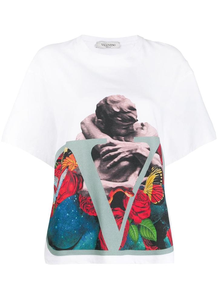 Valentino X Undercover Vlogo Lovers Print T-shirt - White