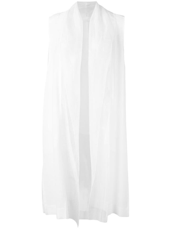 Demoo Parkchoonmoo Long Waistcoat, Women's, Size: 42, White, Polyester/acetate