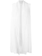 Demoo Parkchoonmoo Long Waistcoat, Women's, Size: 42, White, Polyester/acetate