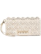 Zac Zac Posen - Flower Embellished Clutch - Women - Calf Leather - One Size, Women's, White, Calf Leather