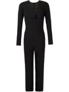 Andrea Marques V-neck Cache-coeur Jumpsuit, Women's, Size: 38, Black, Acetate/viscose