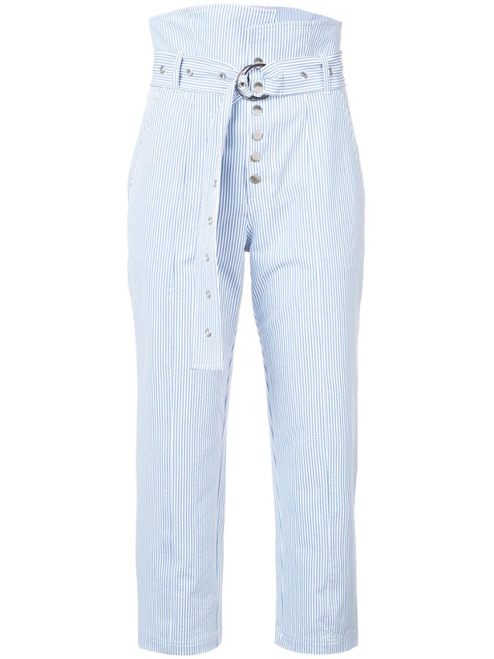 Marissa Webb Pinstripe Belted Trousers - Blue