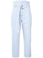 Marissa Webb Pinstripe Belted Trousers - Blue