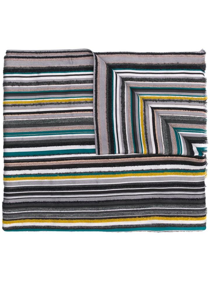 Ps Paul Smith Knitted Detail Scarf - Grey