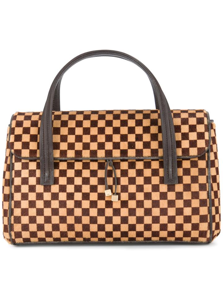 Louis Vuitton Vintage Lion Checked Handbag - Brown
