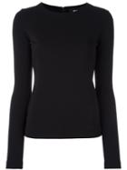 Dsquared2 Fitted Long Sleeved Blouse, Women's, Size: Small, Black, Nylon/spandex/elastane/virgin Wool