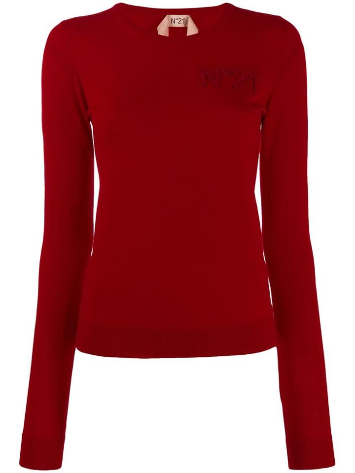 Nº21 Embroidered Patch Logo Sweater