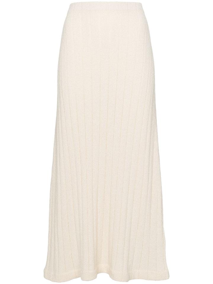 Jil Sander High-waisted Ribbed Knit Skirt - Neutrals