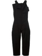 Y S Draped Front Jumpsuit, Women's, Size: 1, Black, Cotton/rayon