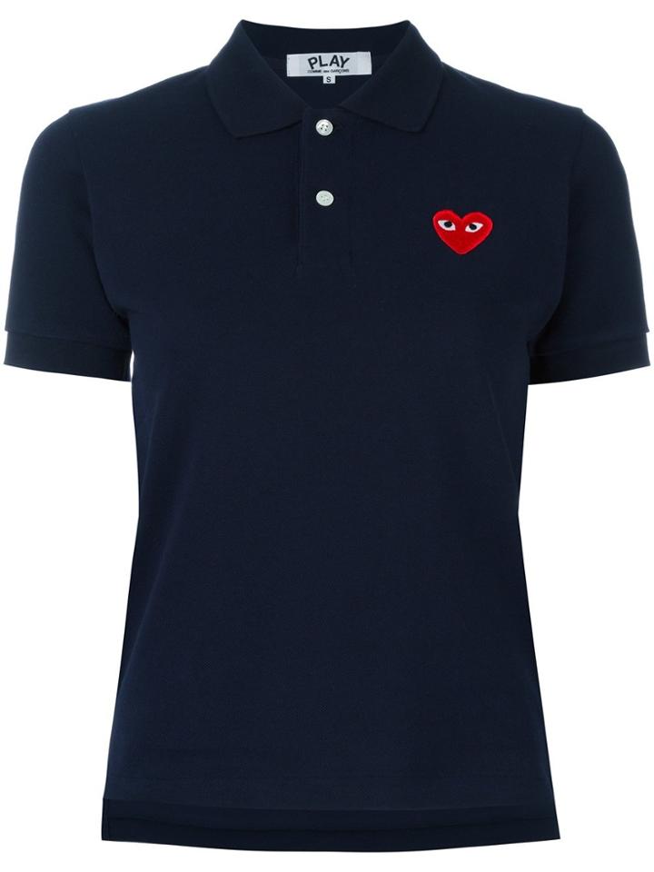 Comme Des Garçons Play Logo Patch Polo Shirt - Blue